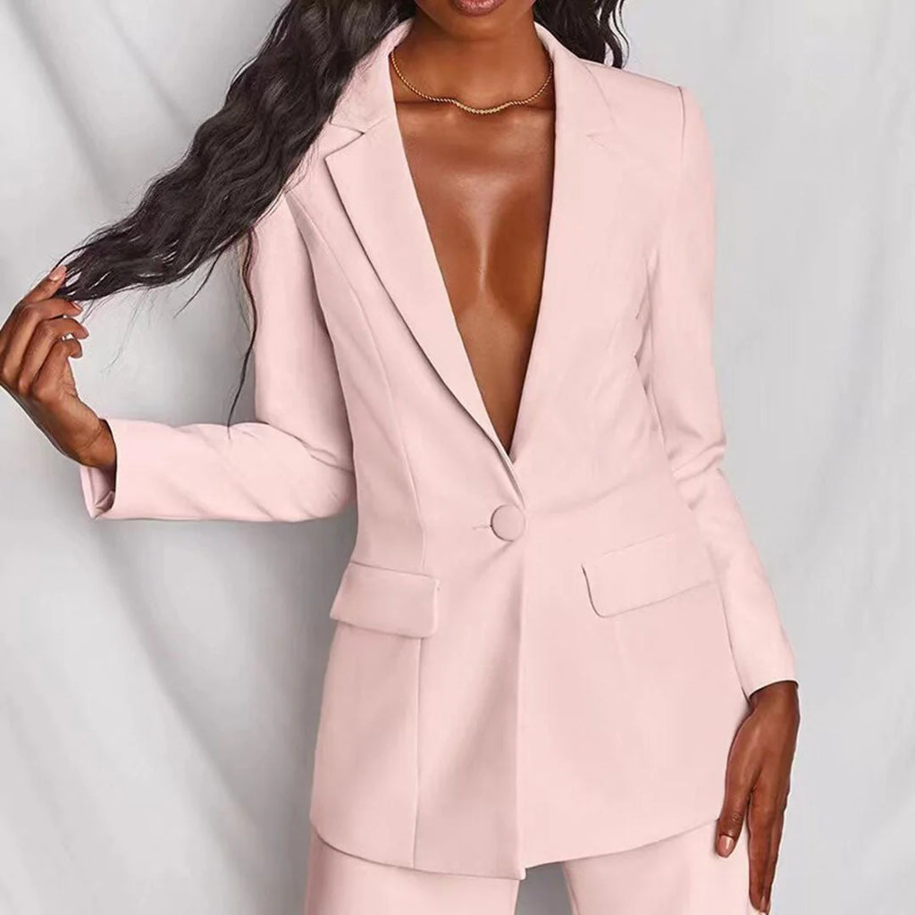 Women's Tailored Blazer and Trouser Set with Comfortable Fit 7