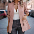 Womens Blazer with Herringbone Texture and Tailored Fit 0