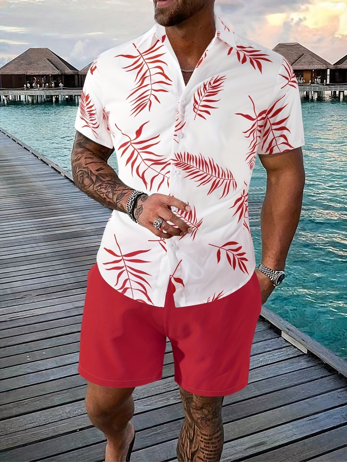 Men’s Summer Shirt and Shorts Set