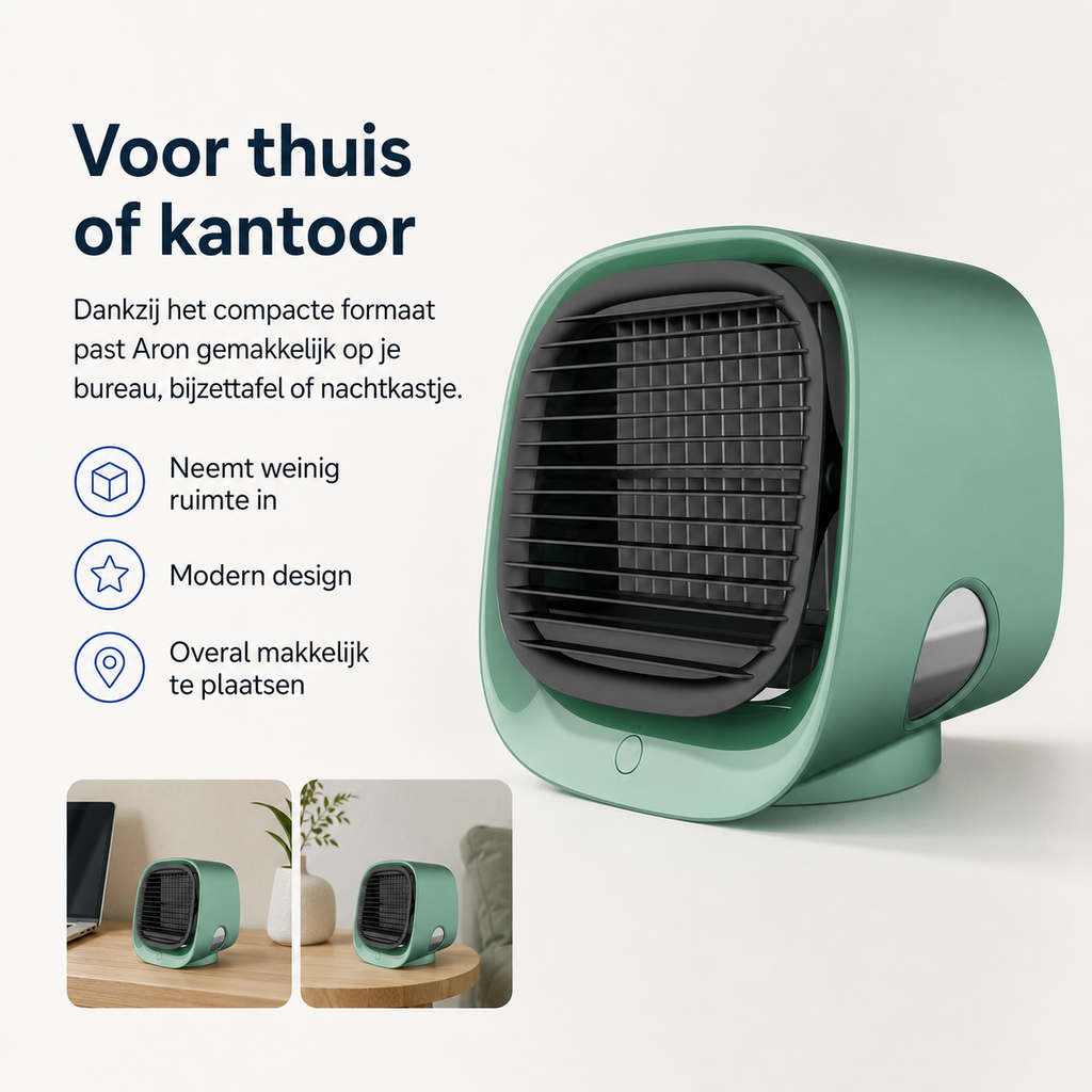 Aron Compact Air Conditioner | 2-in-1 Air Cooler & Humidifier for Home or Office