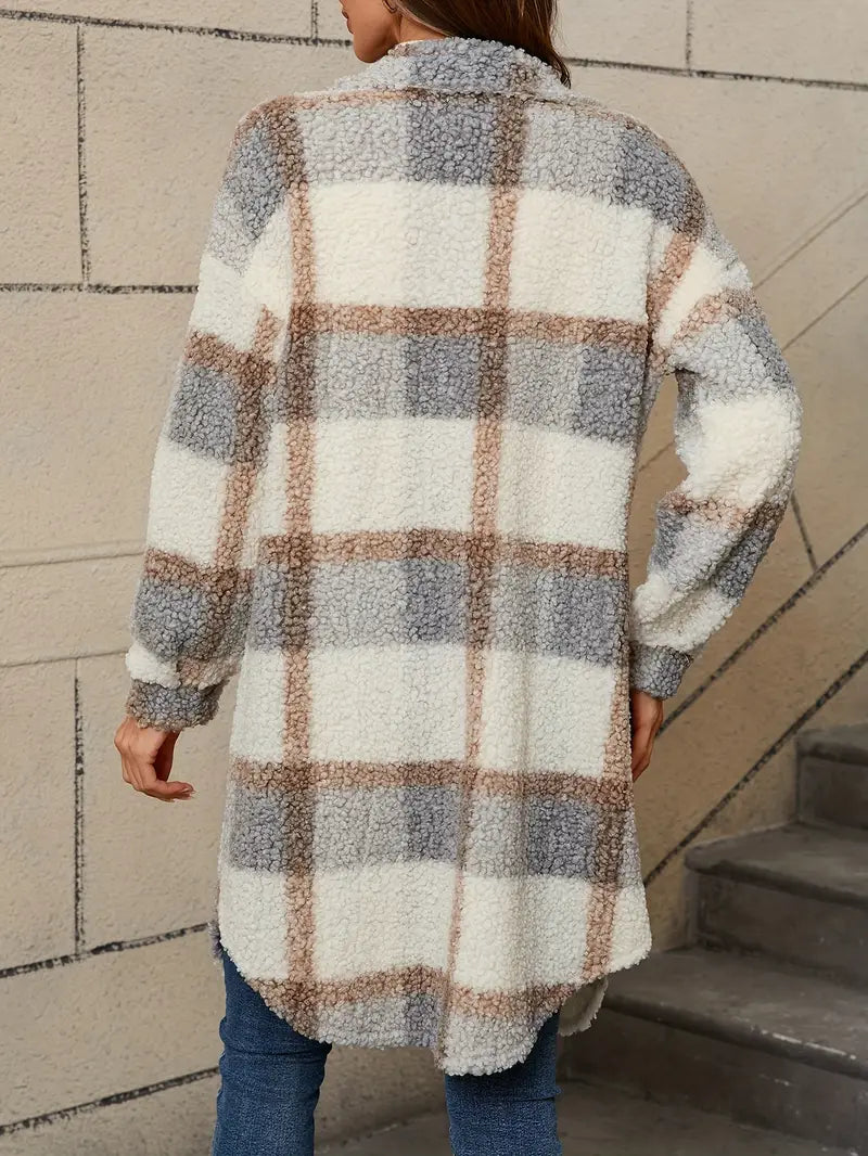 Isabelle™ | Comfortable Checked Teddy Jacket