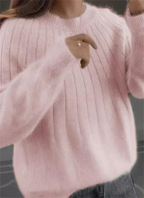 Amber | Women's Ribbed Crew Neck Jumper