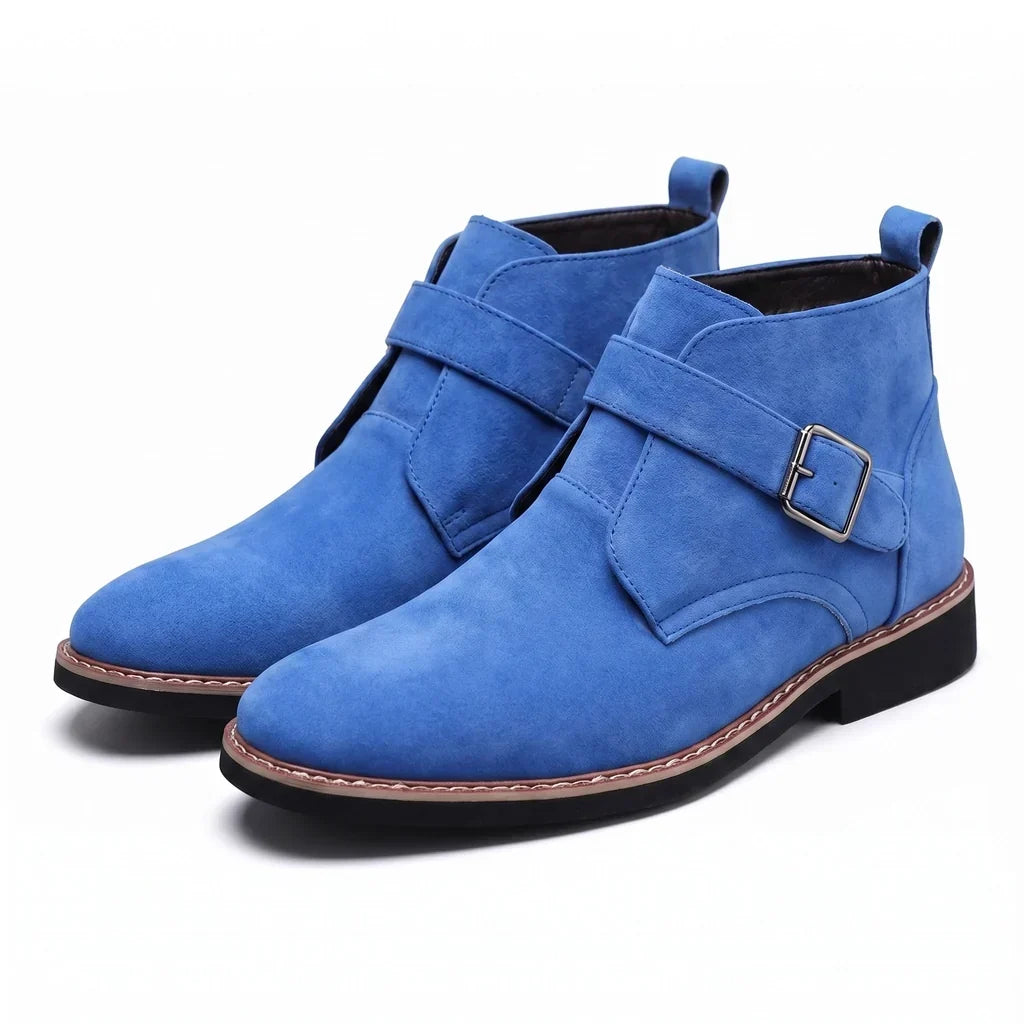 Suede Monk Strap Boots