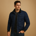 Bomber Jacket with High Collar and Pockets