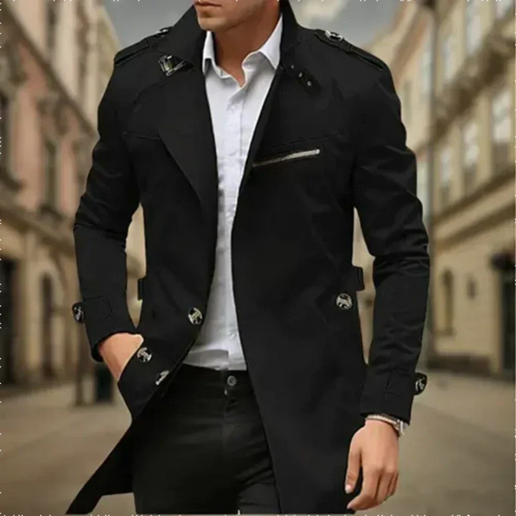 Bram | Men's Classic Long Trench Coat