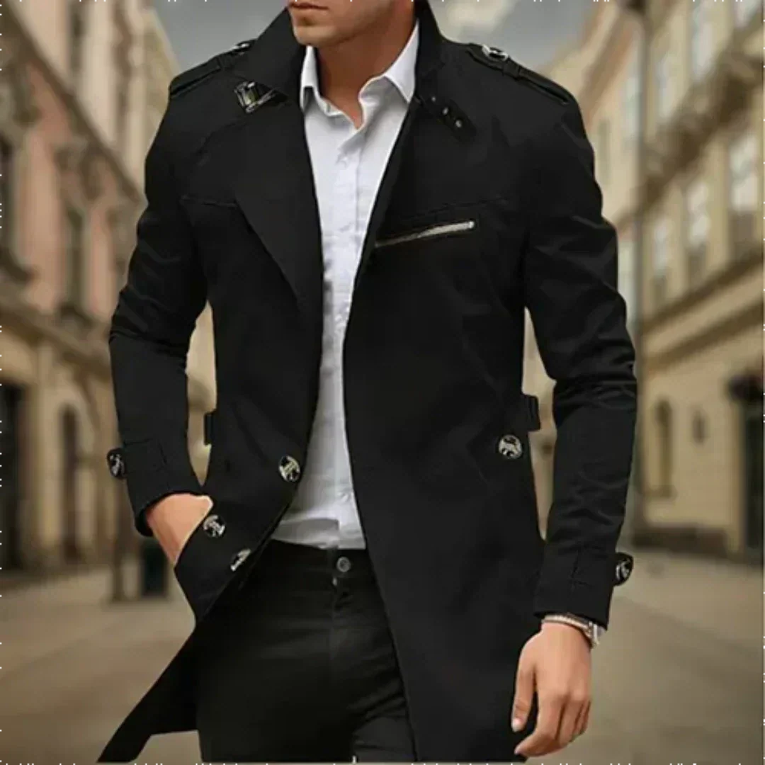 Bram | Men's Classic Long Trench Coat