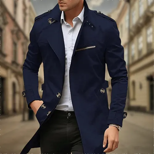 Bram | Men's Classic Long Trench Coat