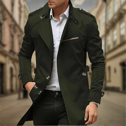 Bram | Men's Classic Long Trench Coat