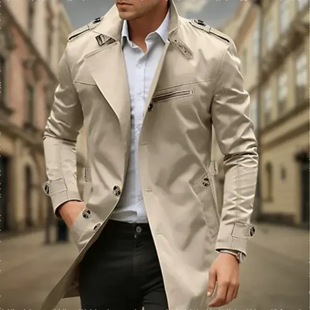Bram | Men's Classic Long Trench Coat