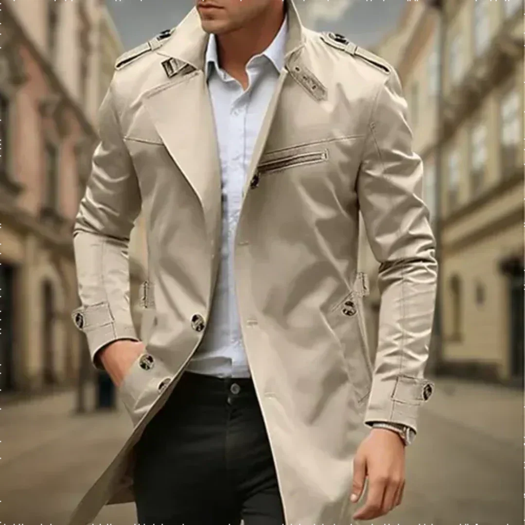 Bram | Men's Classic Long Trench Coat