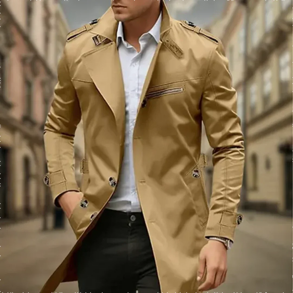 Bram | Men's Classic Long Trench Coat