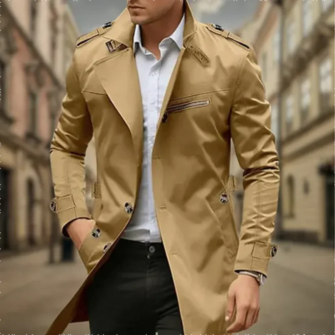 Bram | Men's Classic Long Trench Coat