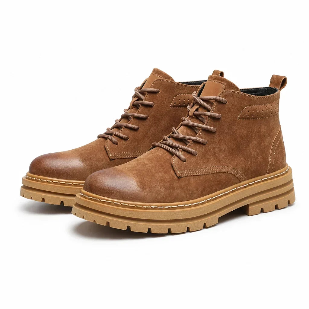 Textured Leather Work Boots