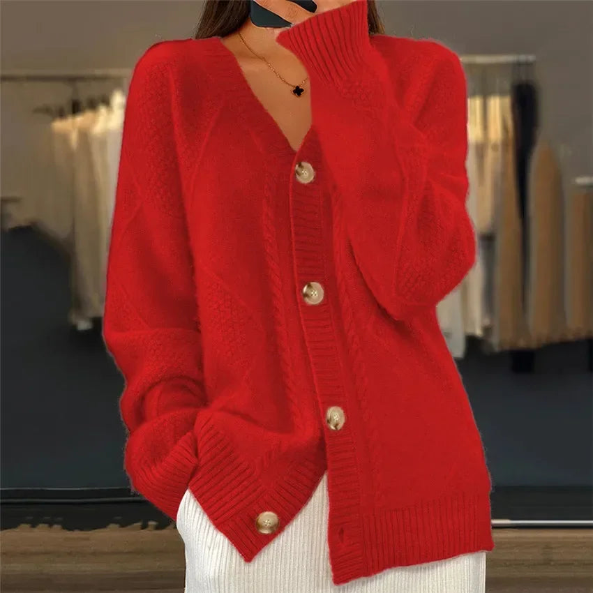 Charlotte | Women's Knitted V-Neck Cardigan
