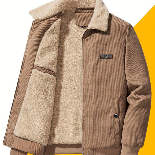 Daan | Blouson aviateur homme en velours côtelé à col teddy