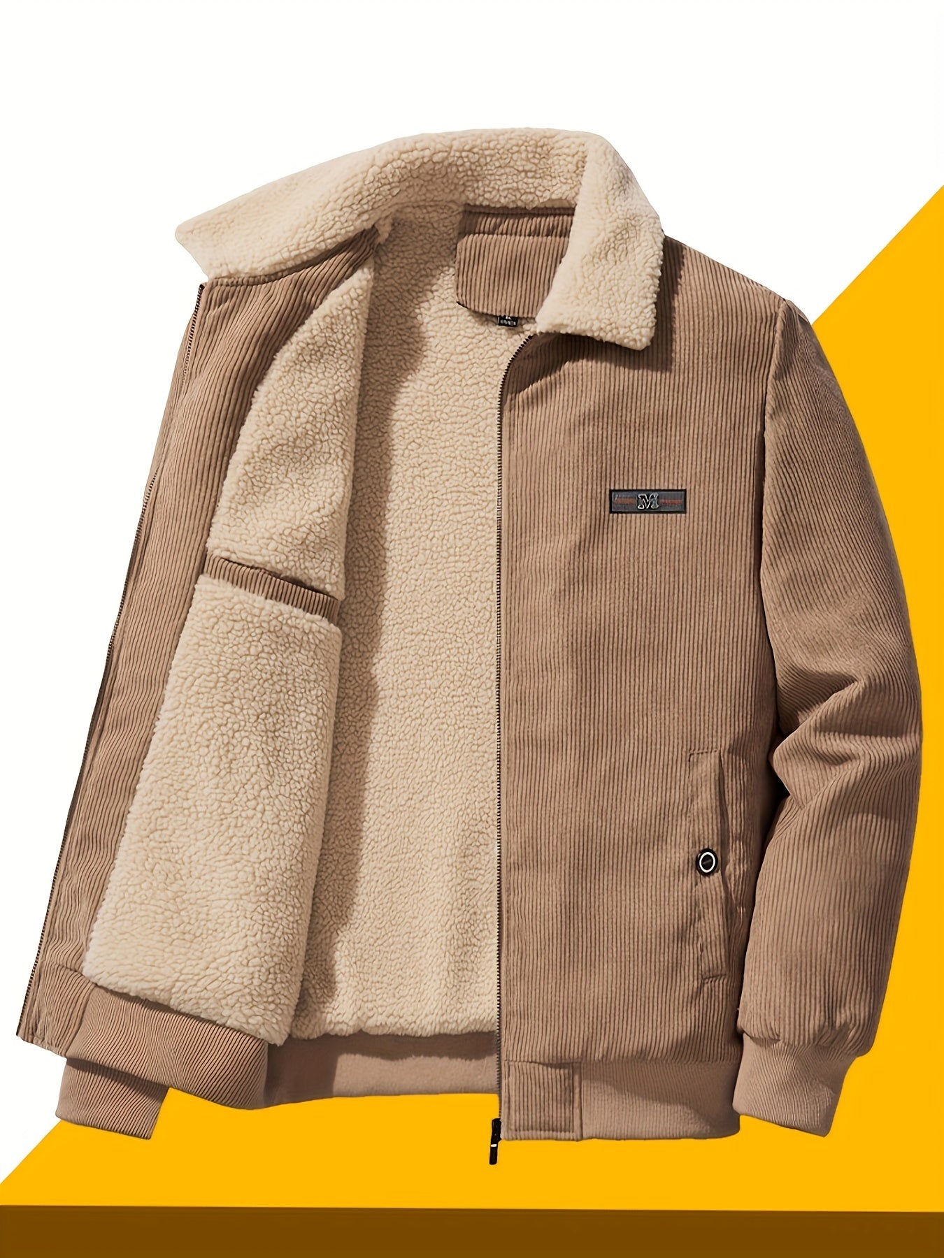 Daan | Men's Corduroy Teddy-Collar Bomber Jacket