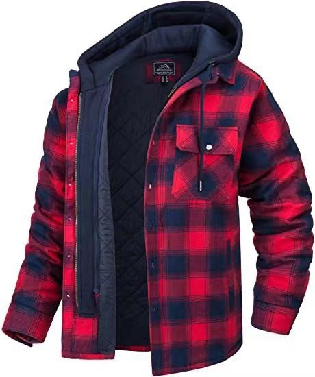 Daan | Men's Checked Fleece-Lined Winter Jacket