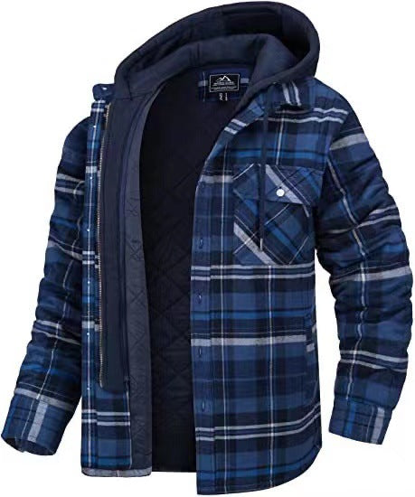 Daan | Men's Checked Fleece-Lined Winter Jacket