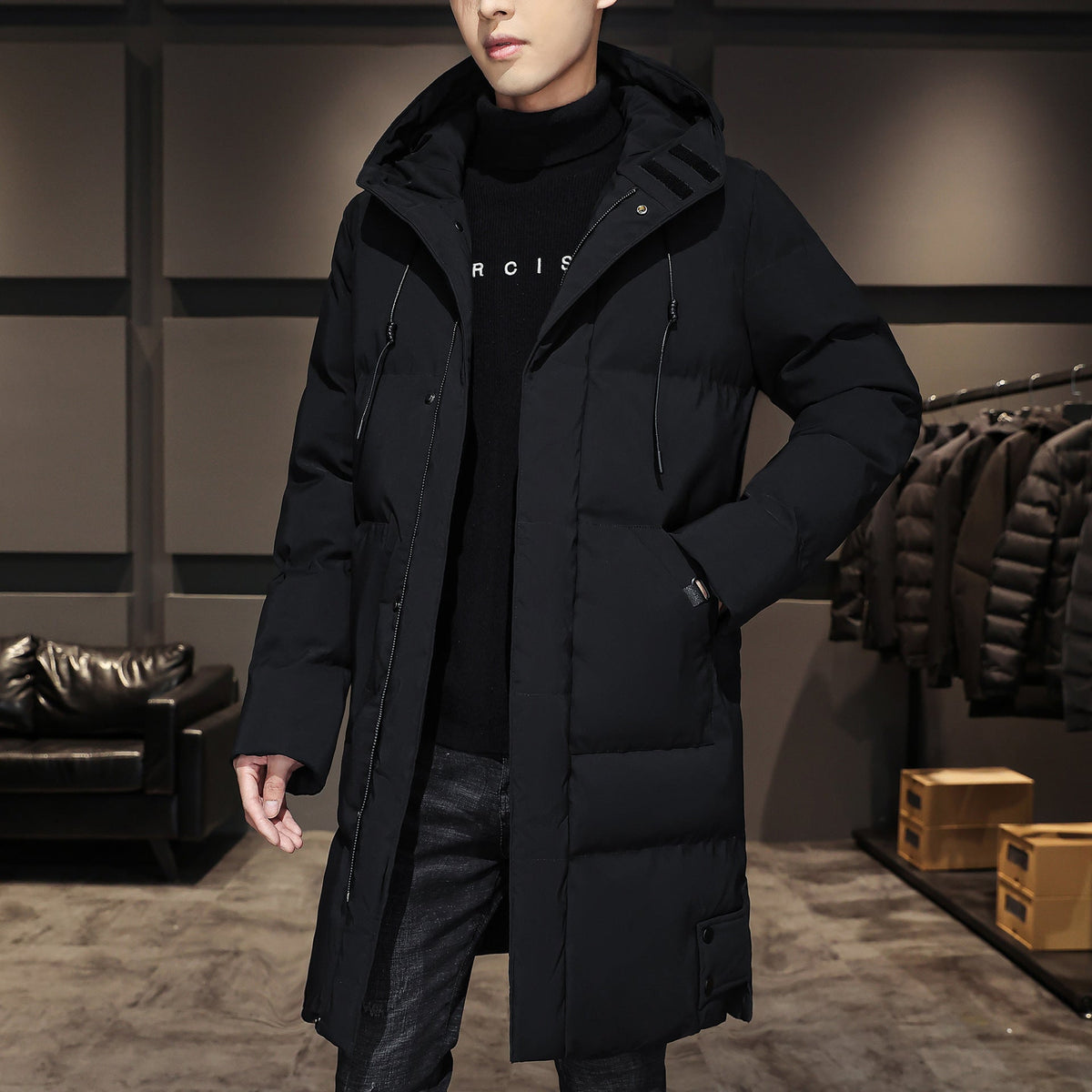 Daan | Men's Padded Hooded Long Winter Coat