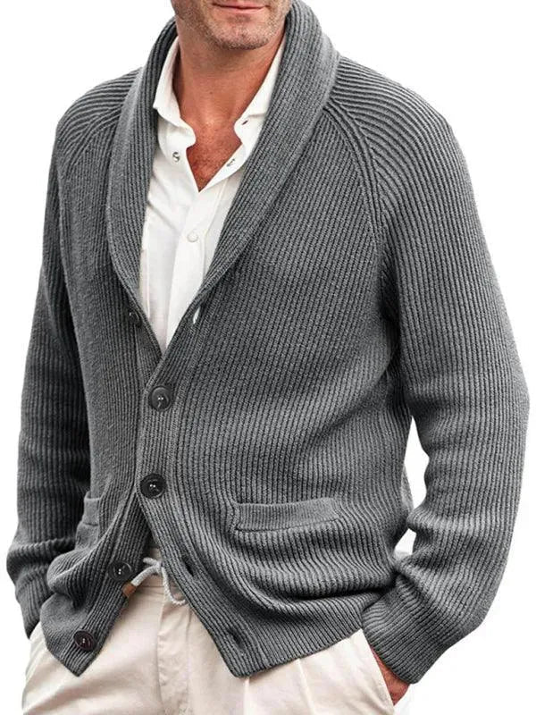 Daan | Men's Shawl Collar Button Cardigan