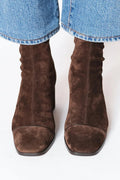 Women's Ankle Boots with Block Heel and Square Toe