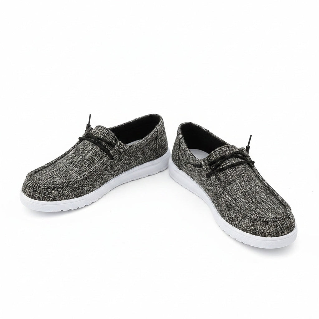 Women's Loafers with Lace-Up Detail and White Sole