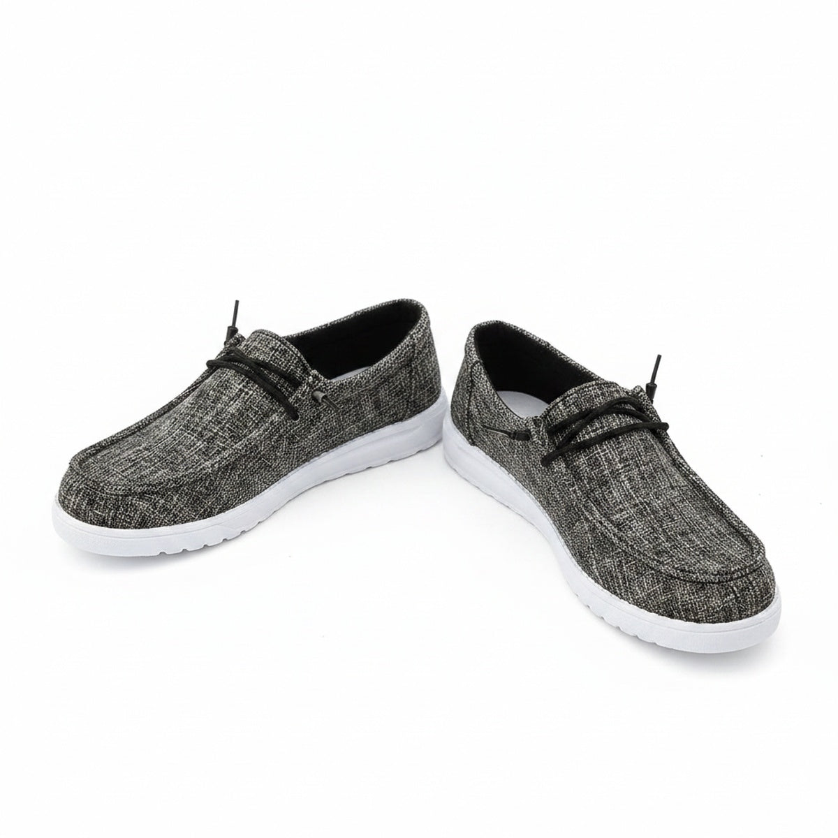 Women's Loafers with Lace-Up Detail and White Sole