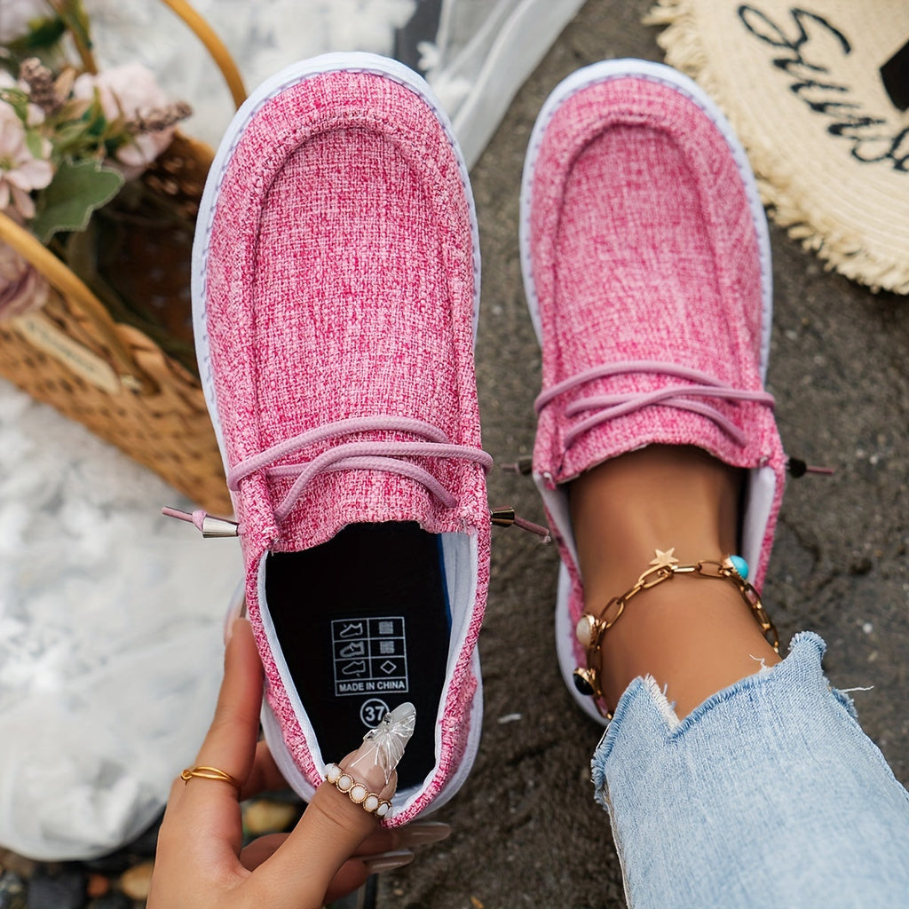 Women's Loafers with Lace-Up Detail and White Sole