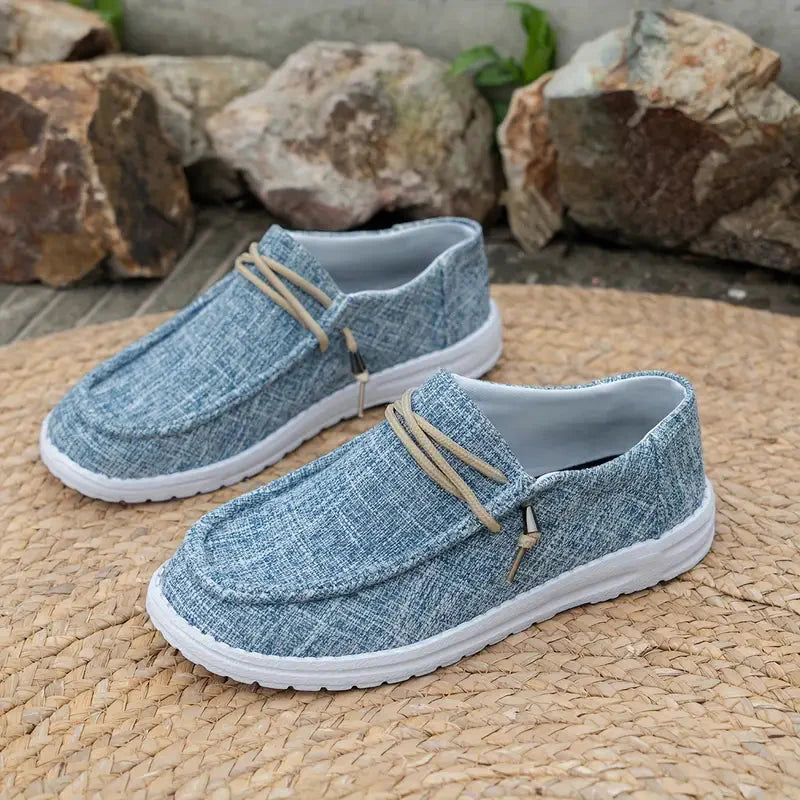 Women's Loafers with Lace-Up Detail and White Sole