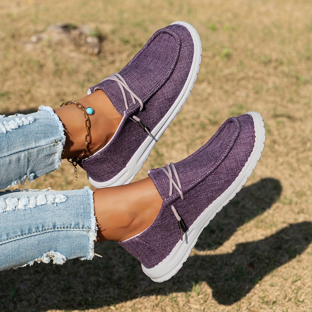 Women's Loafers with Lace-Up Detail and White Sole