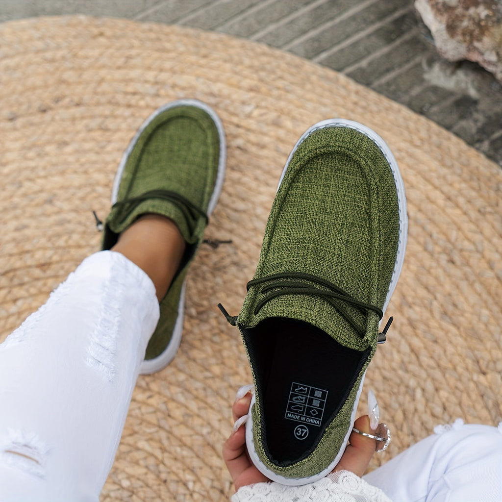 Women's Loafers with Lace-Up Detail and White Sole