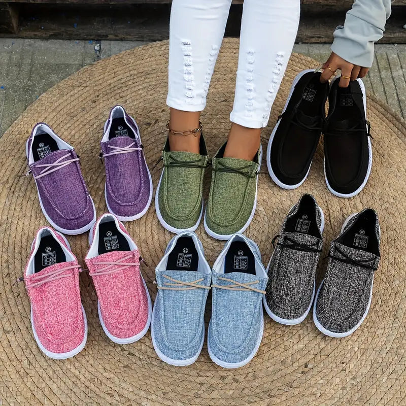 Women's Loafers with Lace-Up Detail and White Sole
