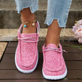 Women's Loafers with Lace-Up Detail and White Sole