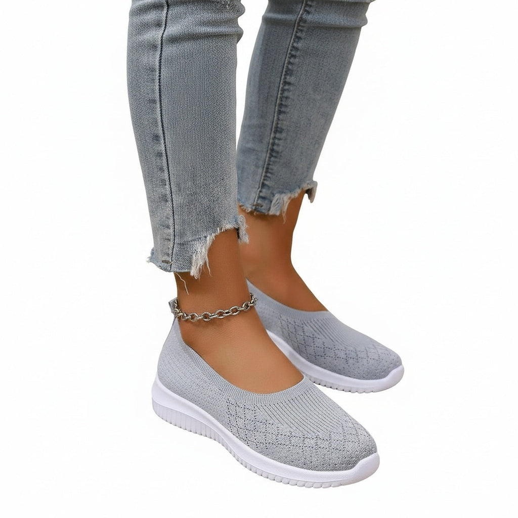 Women's Slip-On Sneakers with Round Toe and Slip-On Design