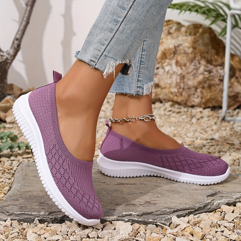 Women's Slip-On Sneakers with Round Toe and Slip-On Design