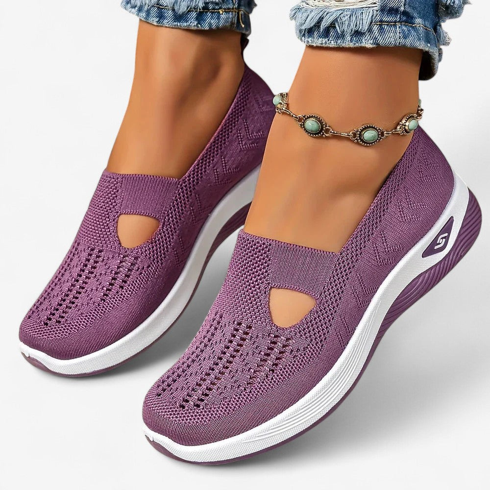 Women's Slip-On Sneakers with Cut-Out Detail and Textured Sole