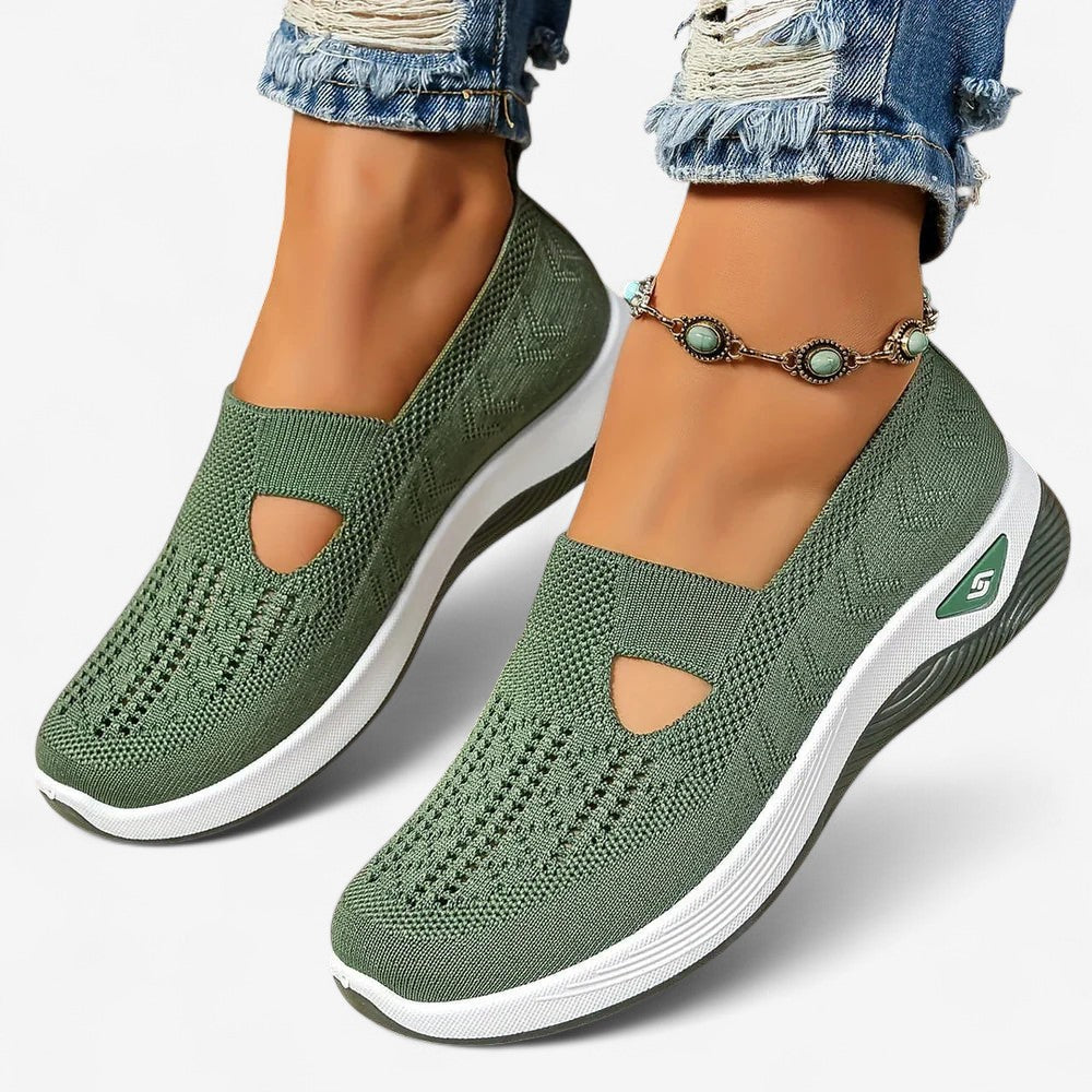 Women's Slip-On Sneakers with Cut-Out Detail and Textured Sole