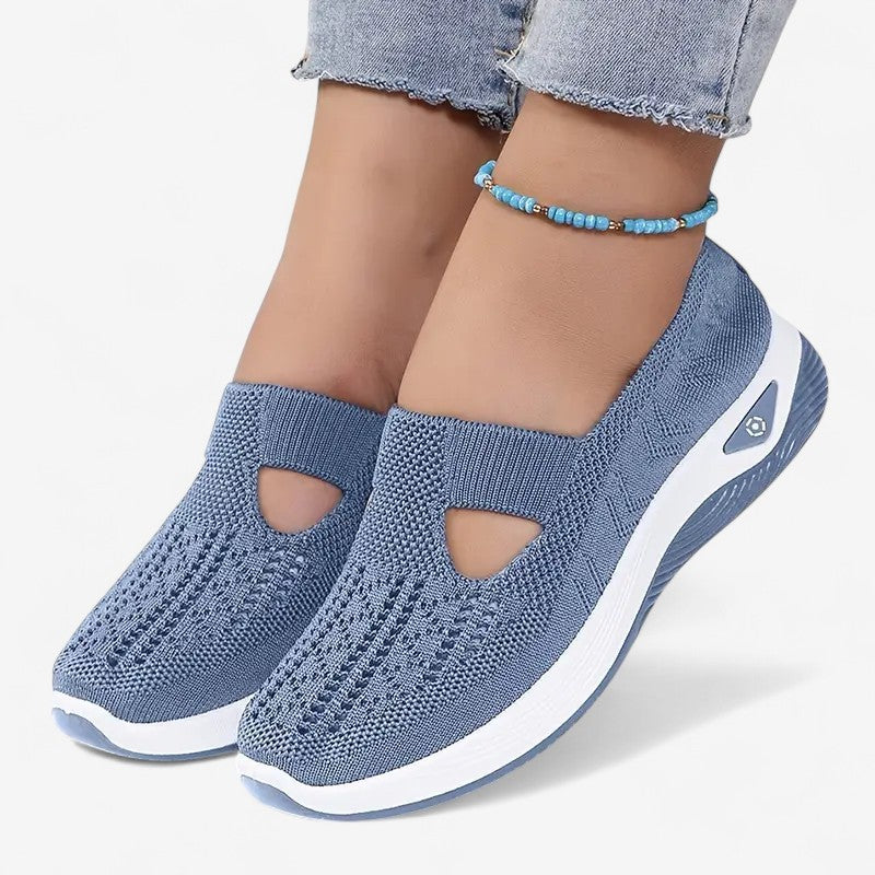 Women's Slip-On Sneakers with Cut-Out Detail and Textured Sole