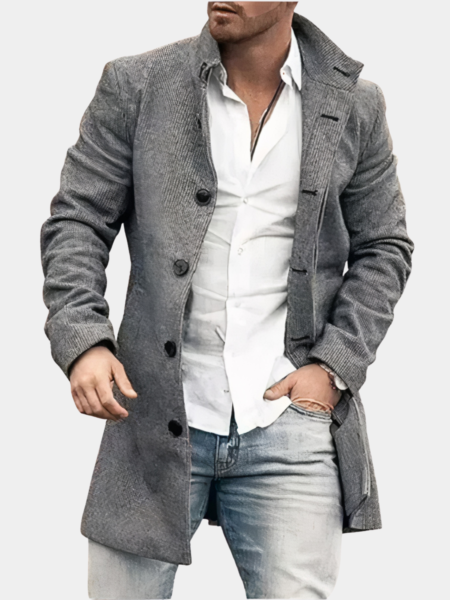 Daniël | Men's Stand-Collar Button-Up Trench Coat