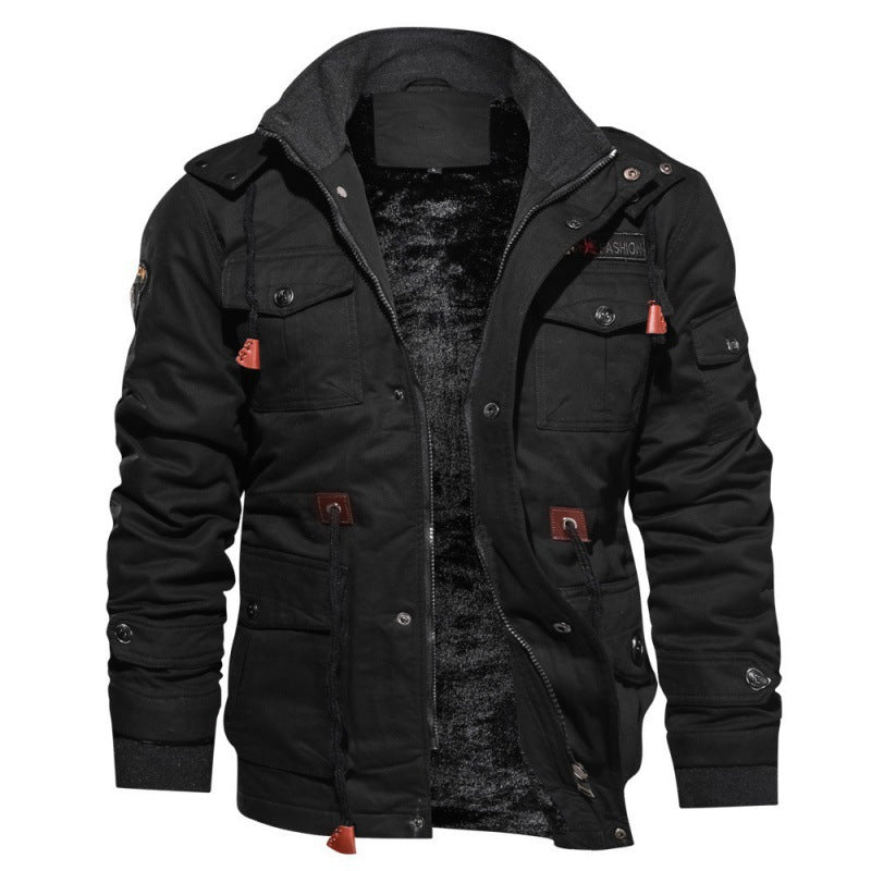 Dario | Men's Multi-Pocket Fleece-Collar Winter Jacket