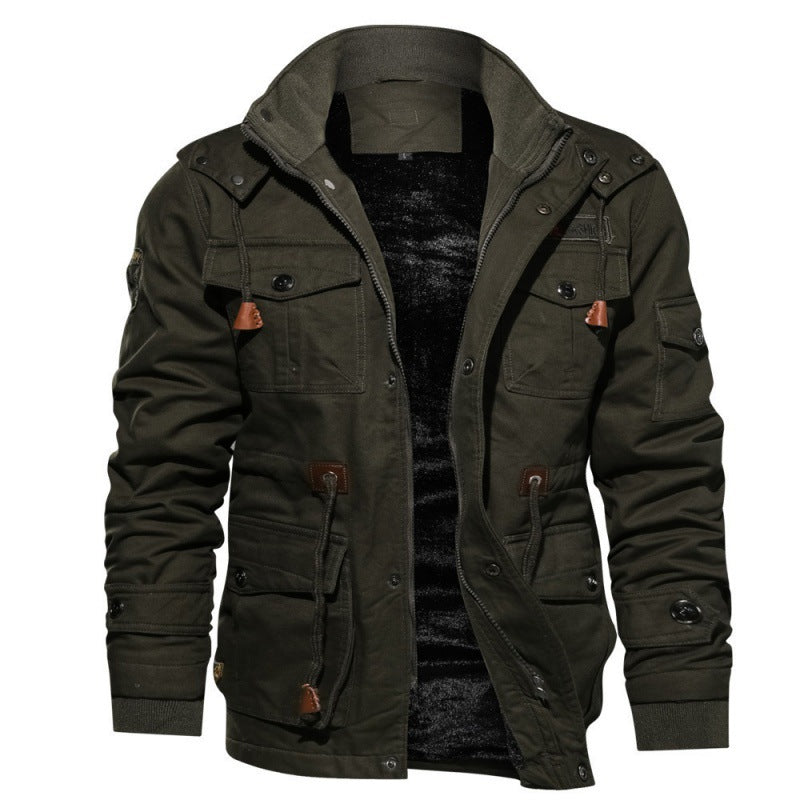 Dario | Men's Multi-Pocket Fleece-Collar Winter Jacket
