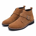 Suede Monk Strap Boots