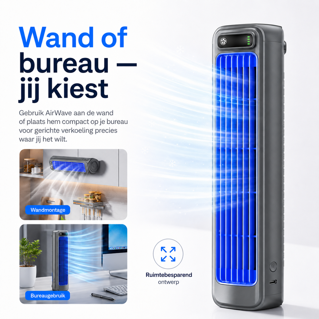 AirWave – Portable Rechargeable Air Conditioner with 12-Hour Battery Life