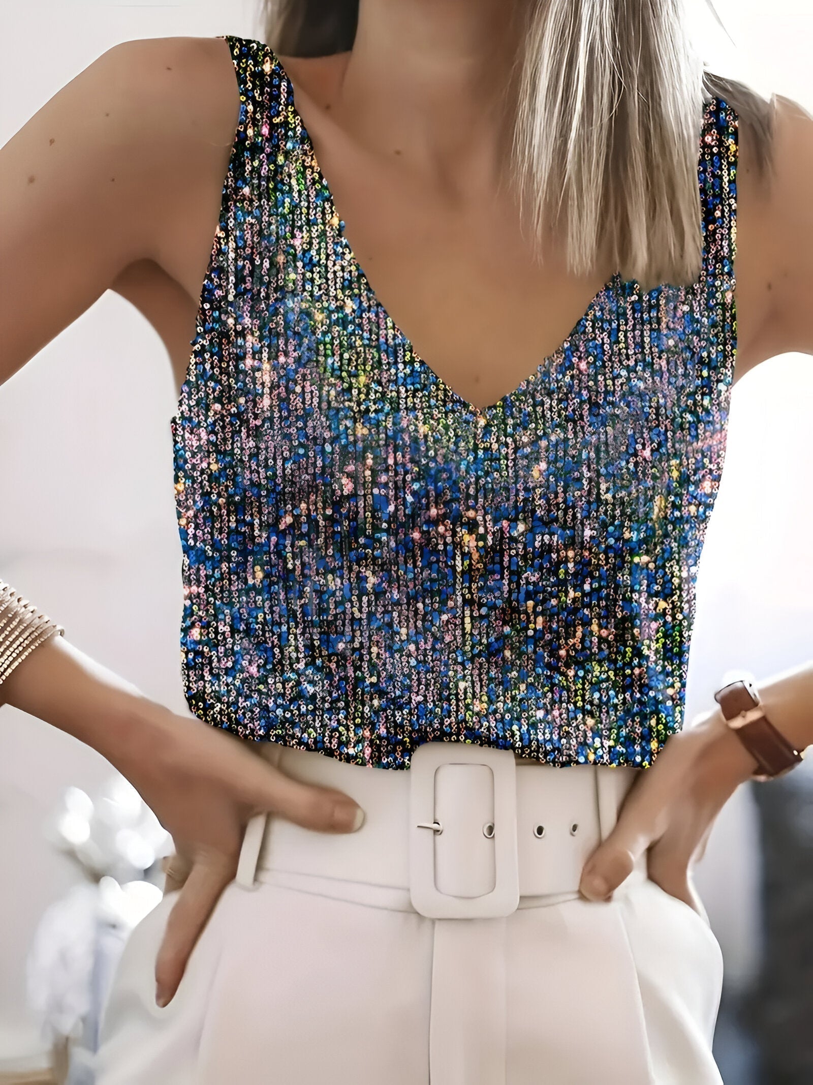 Claudette Stylish V-Neck Top