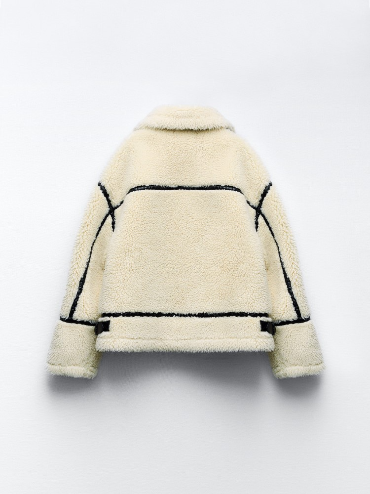 Fabienne | Women's Super Soft White Teddy Fleece Jacket