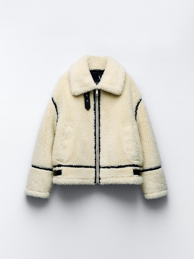 Fabienne | Women's Super Soft White Teddy Fleece Jacket