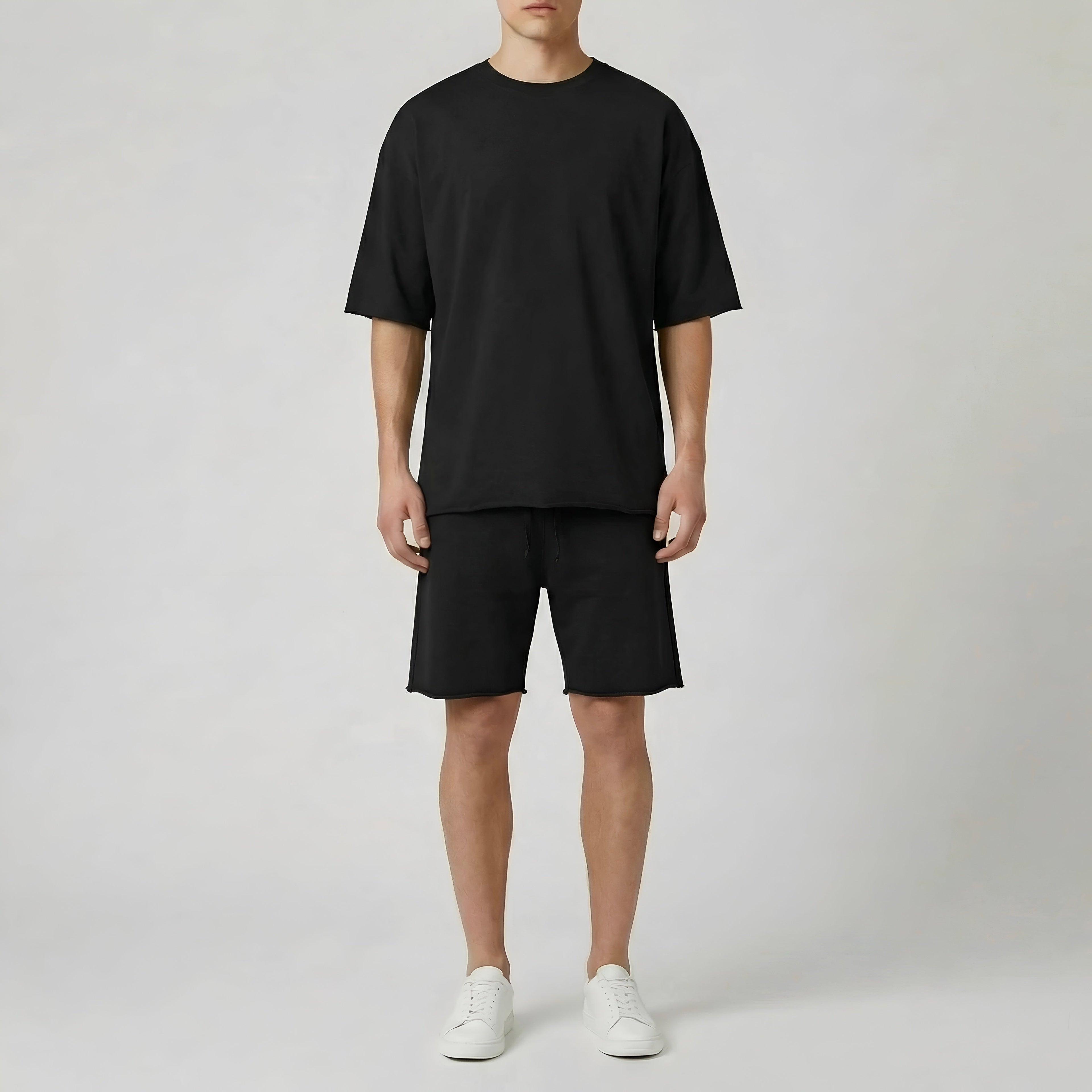 Men’s Cotton T-Shirt and Shorts Set – Casual Summer Sportswear Set