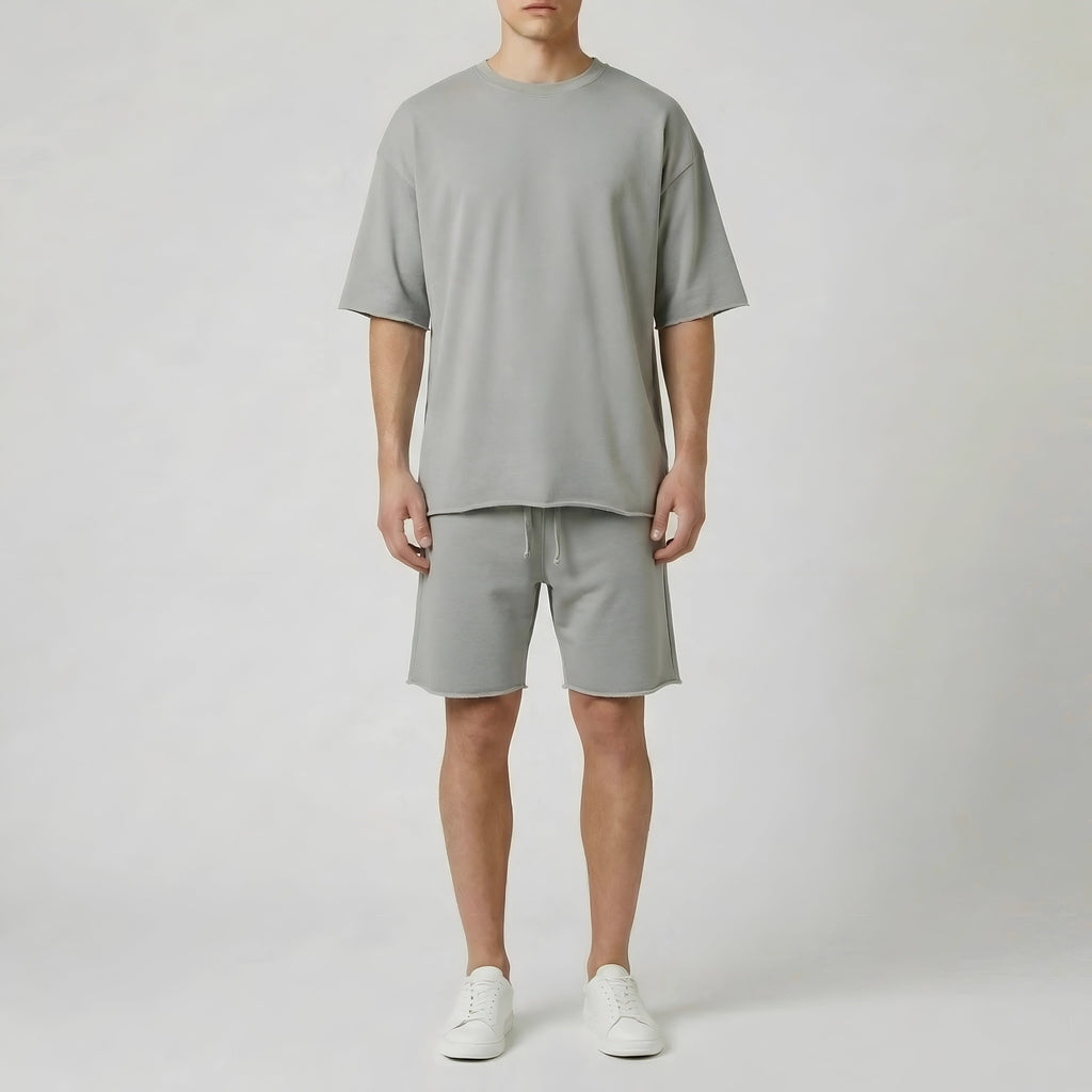 Men’s Cotton T-Shirt and Shorts Set – Casual Summer Sportswear Set