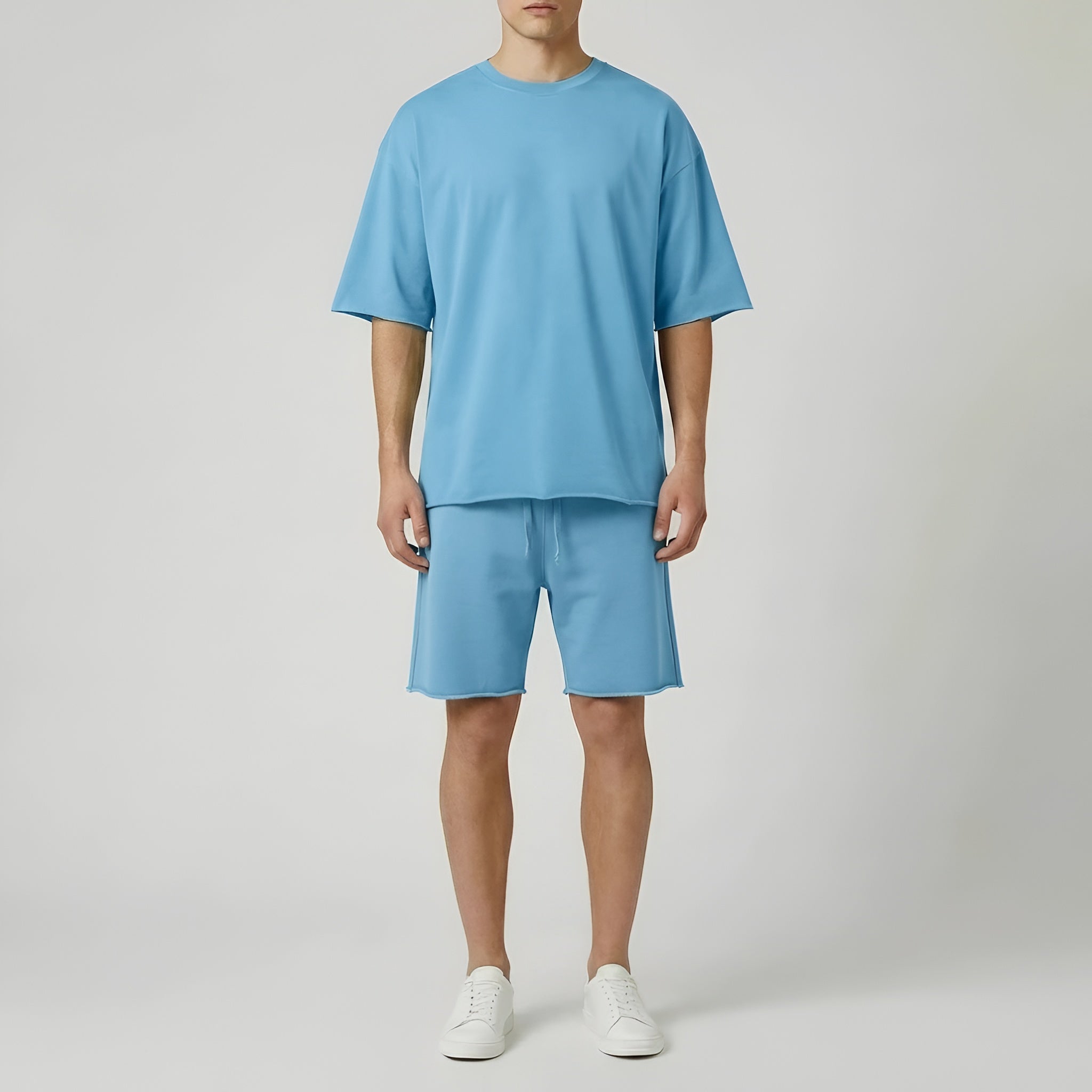 Men’s Cotton T-Shirt and Shorts Set – Casual Summer Sportswear Set