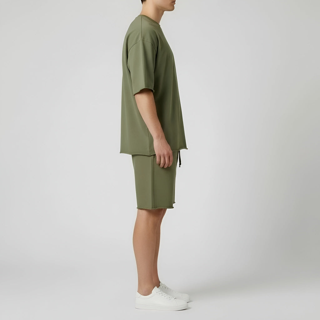 Men’s Cotton T-Shirt and Shorts Set – Casual Summer Sportswear Set